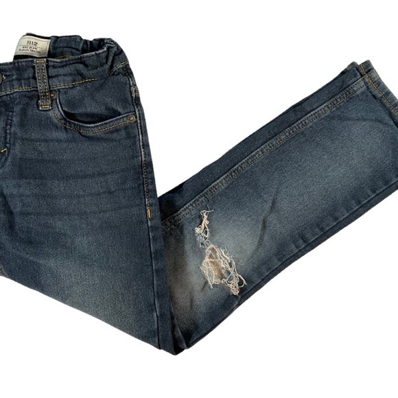 Youth Size: 10 - Dark Wash Knit Jeans w/ Distressed Knees - Picture 2 of 3